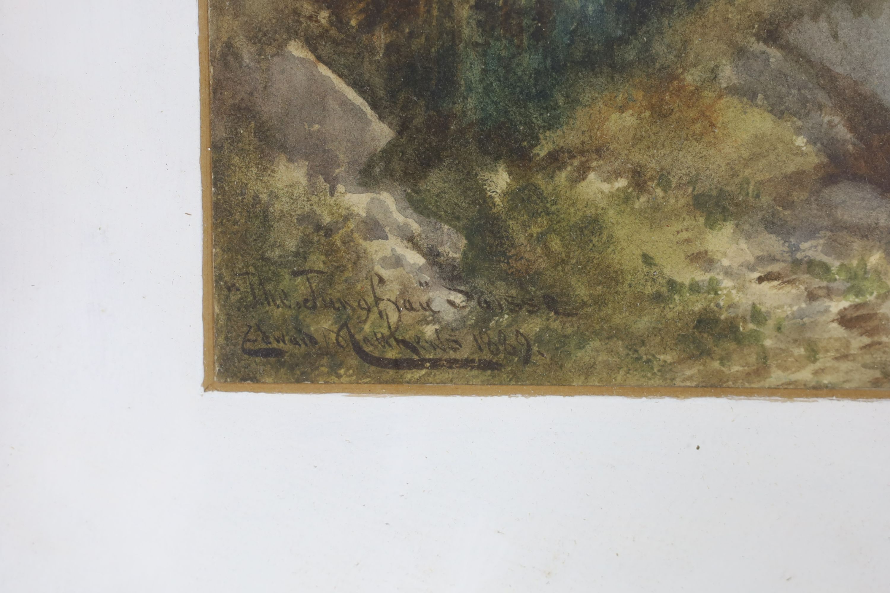 Edward William Andrews (fl.1860-97), watercolour, 'The Jungfrau', signed, titled and dated 1889, 35 x 23cm